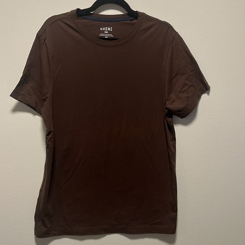 RHONE Origin Short Sleeve Tee, Classic Fit, Brown, Size L - Picture 2 of 12